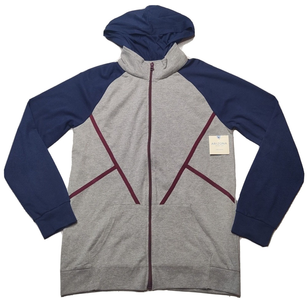 ARIZONA Active Up Boys XL 18/20‎ Heather Gray L/S  Zip Hooded Track Jacket NEW